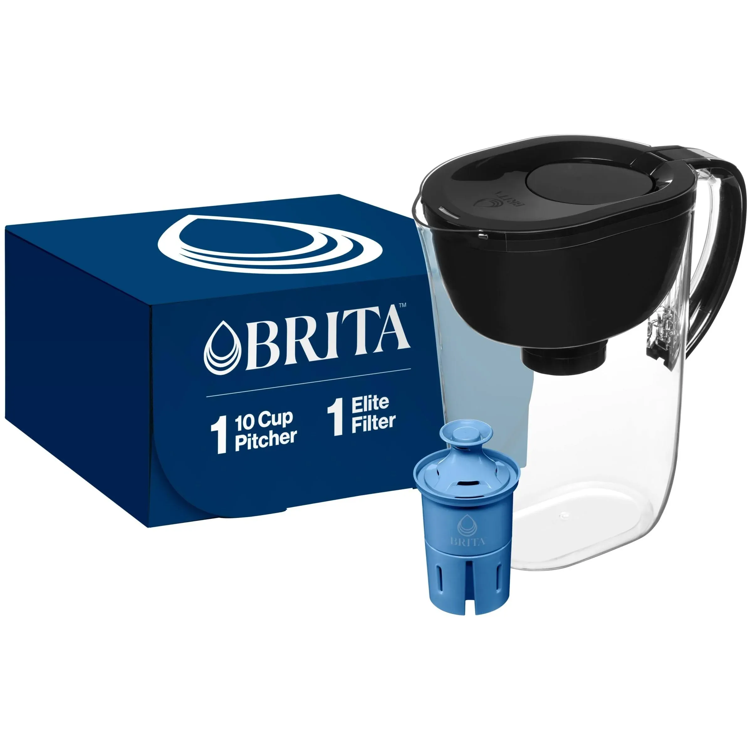 BRITA Large 10 Cup Pitcher / Cup Filter - Black