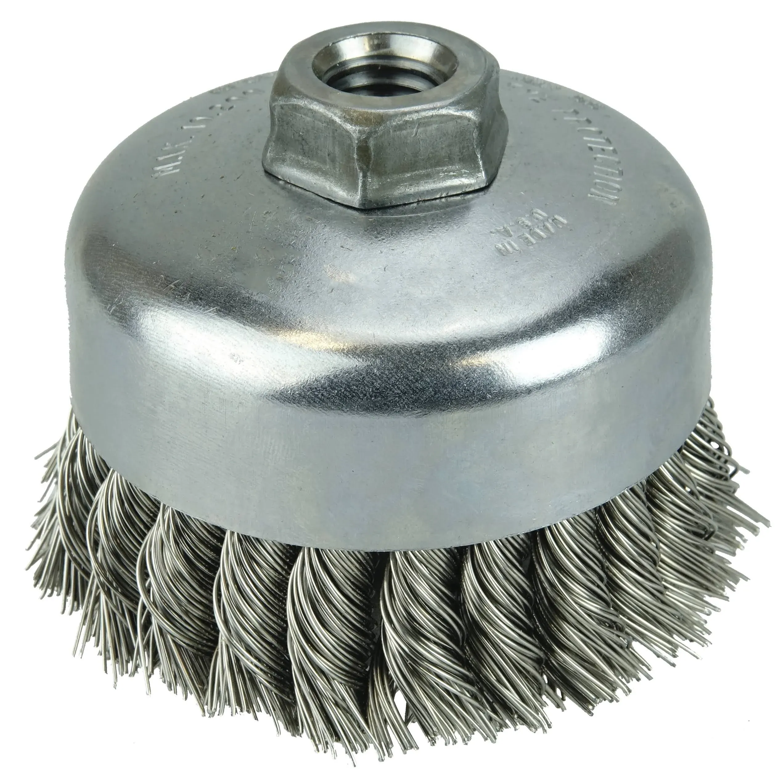 Knot Wire Cup Wire Brush, Arbor, 0.023"