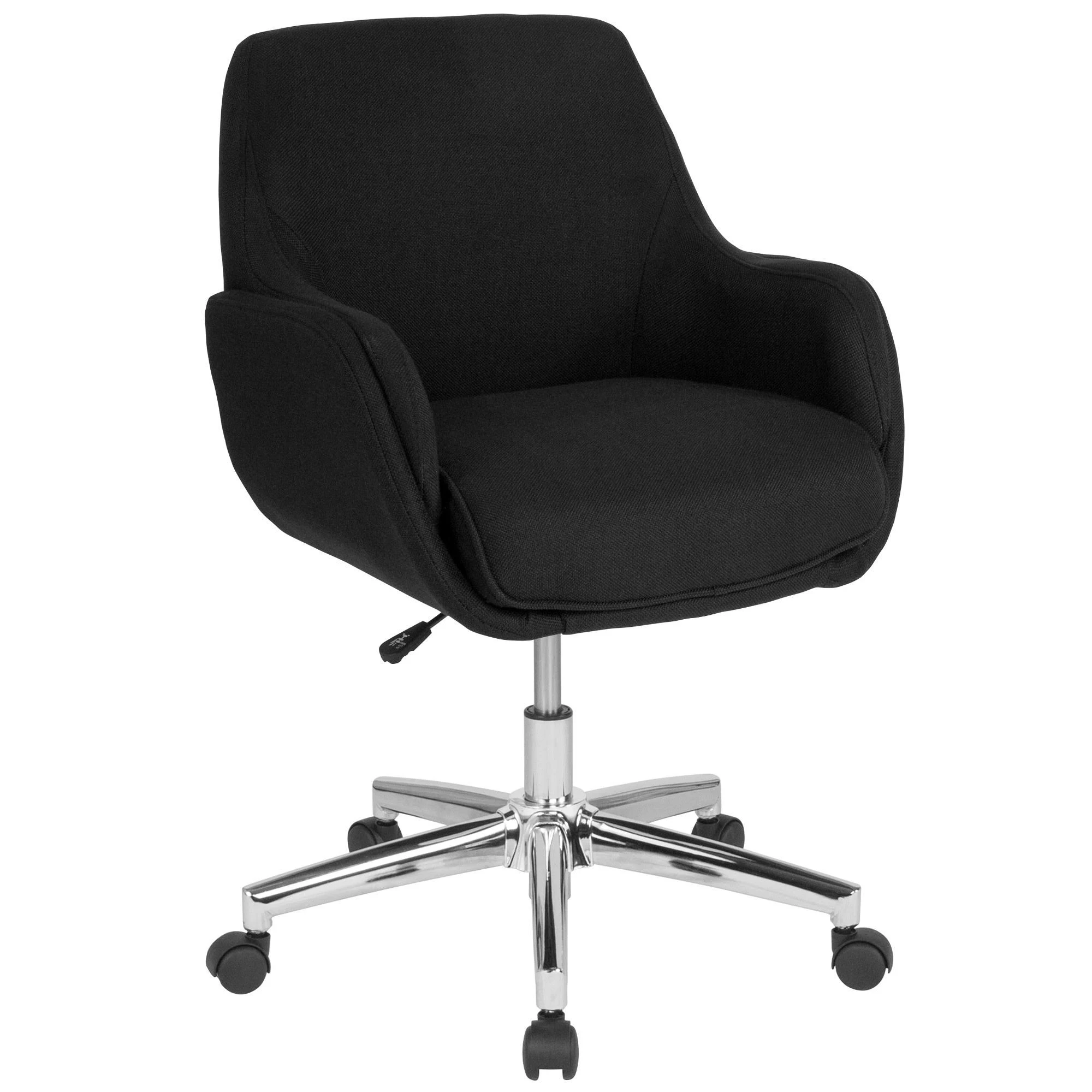 Flash Furniture Rochelle Home and Office Upholstered Mid-Back Chair in Black Fabric