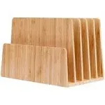 MobileVision Bamboo Desktop File Folder Organizer and Paper Tray 5 Slots