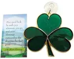 Shamrock Suncatcher Gift Set Irish Blessing Prayer Card and Irish Sun Catcher 