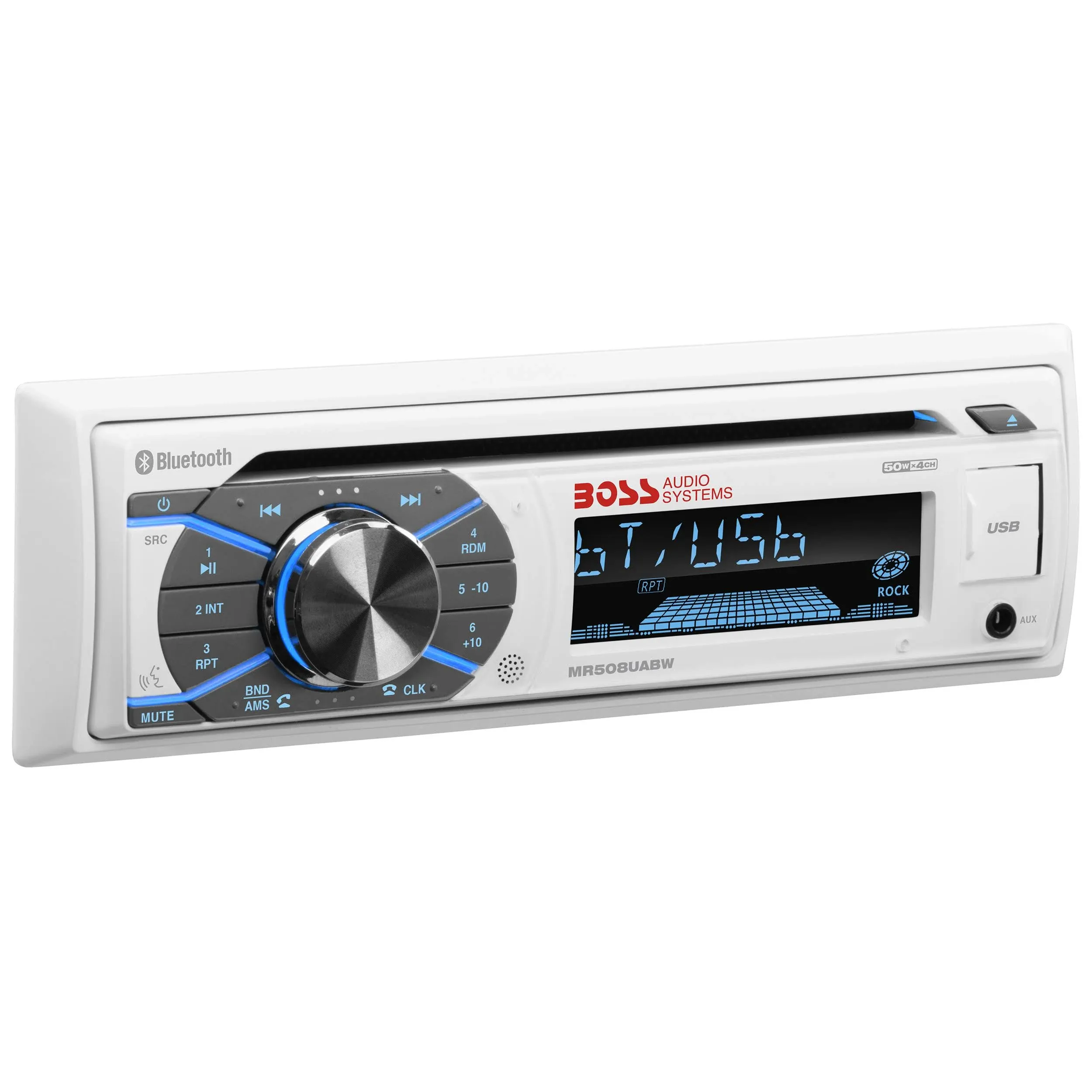 Boss Audio MR508UABW Bluetooth Single-DIN Marine MP3 CD AM/FM Receiver