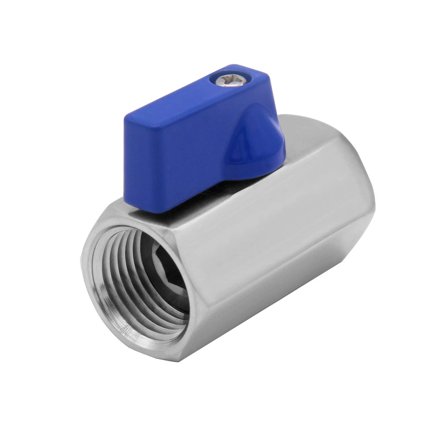 1/2&#034; Mini Ball Valve, Stainless Steel Female x Female NPT Thread Shut-Off Valve