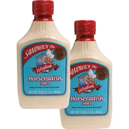 Woeber's Sandwich Pal Horseradish Sauce, 2-Pack 16 oz. Squeeze Bottles