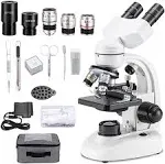 Compound Binocular Microscope,WF1<wbr/>0x and WF25x Eyepieces,40X-<wbr/>2000X Magnificati...