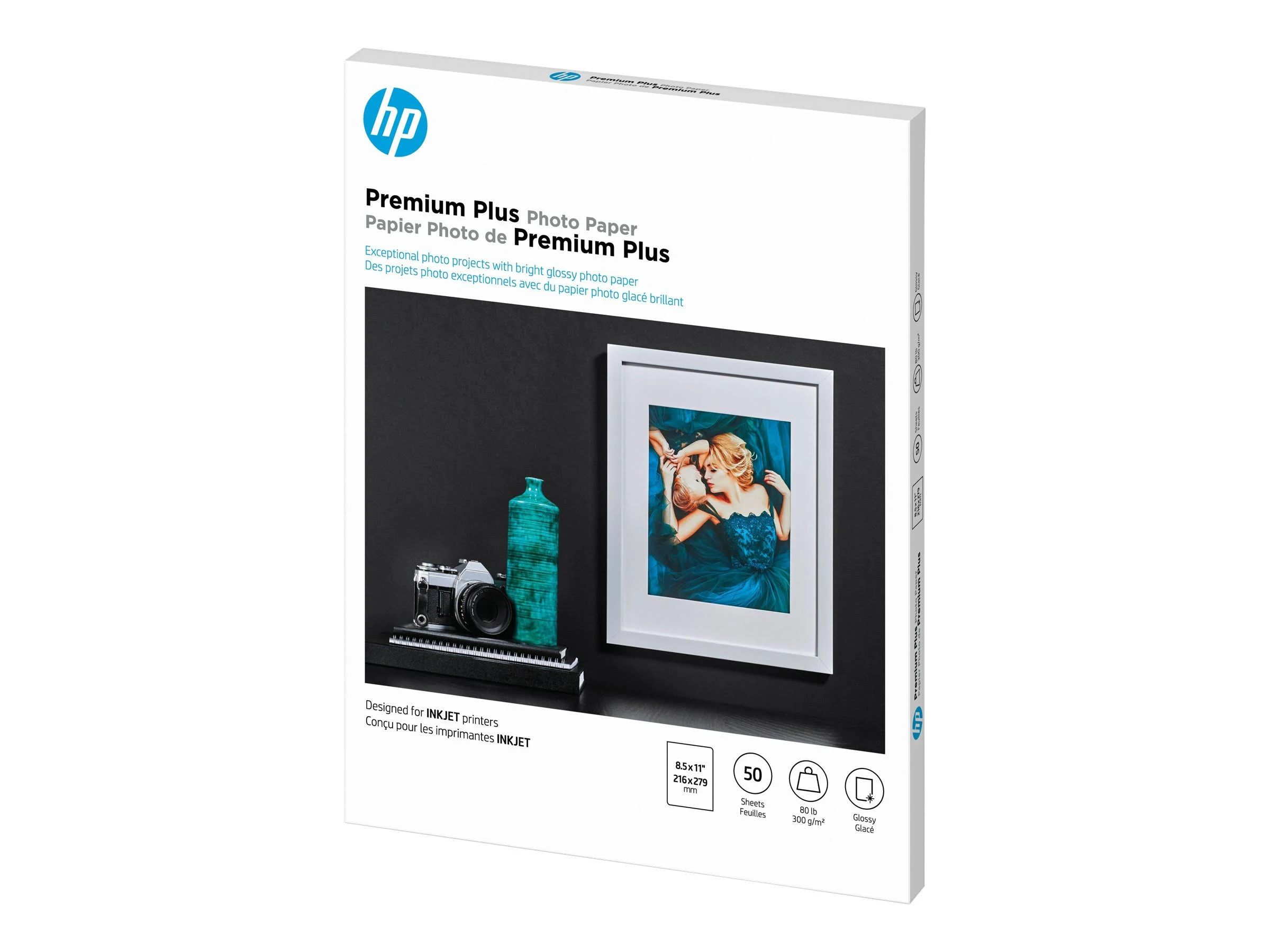 HP Premium Plus Glossy Photo Paper-50 sht/Letter/8.5 x 11 in