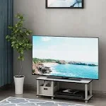 Furinno Just No Tools Mid TV Stand, White w/White Tube