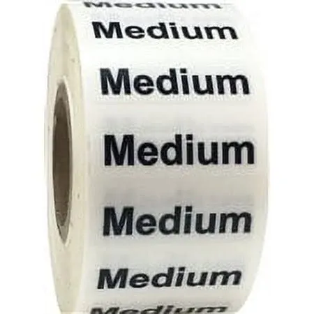 Medium Clothing Labels Size Strip Stickers for Retail Apparel 1.25 x 5 Inch 125 Adhesive Stickers