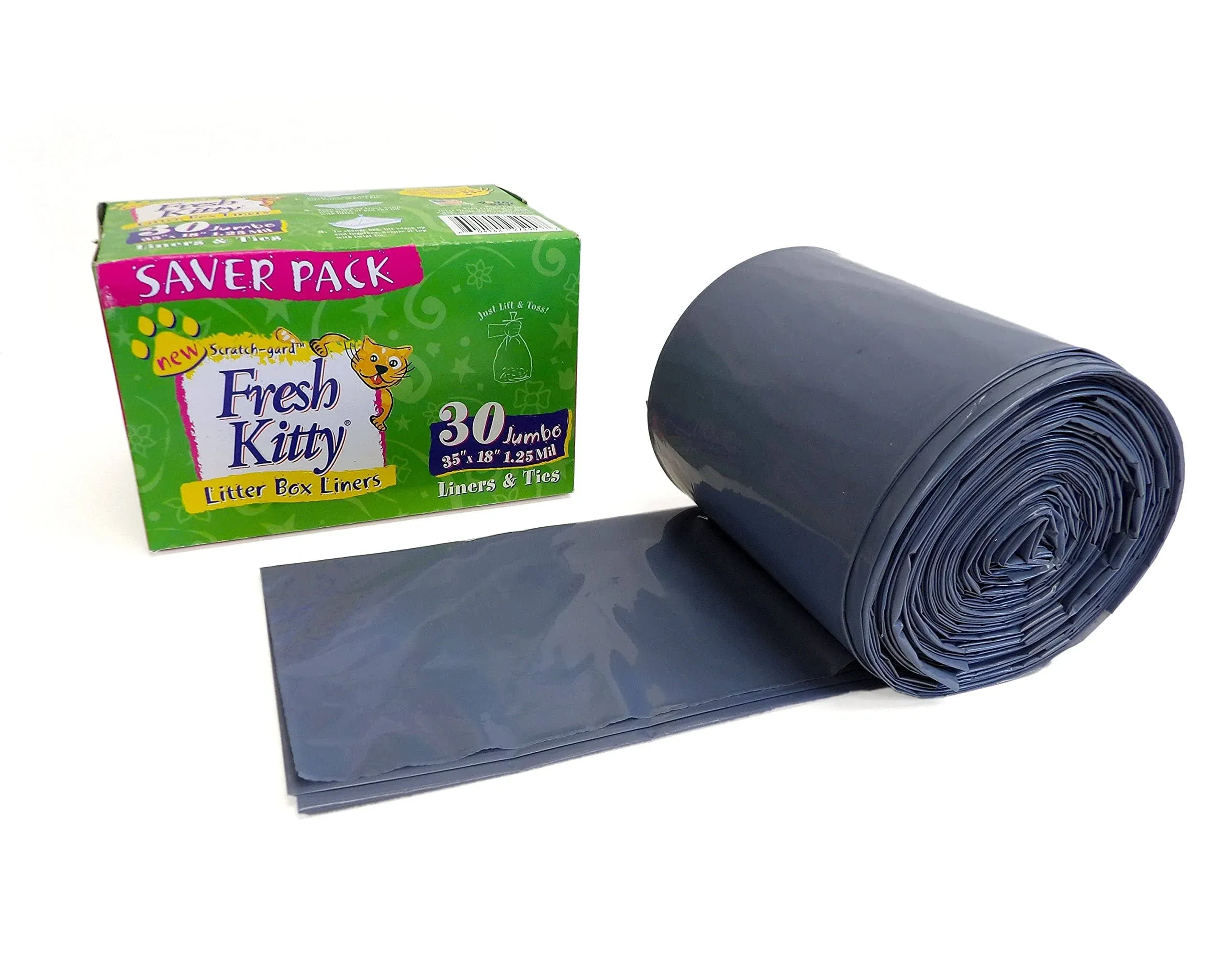 Fresh Kitty Litter Box Liners, Scratch-Gard, Saver Pack - 30 liners