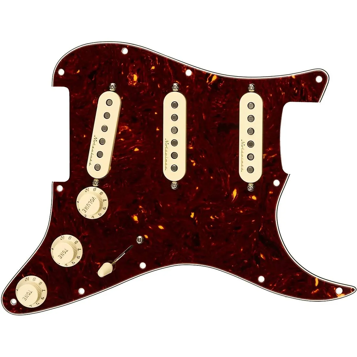 Fender® pre-wired Strat® pickguard, VINTAGE NOISELESS SSS Tortoise 11H