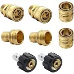 Xiny Tool Pressure Washer Adapter Set, Quick Disconnect Kit with M22 Metric male Thread Quick Connector, M22 Swivel to 38 Quick