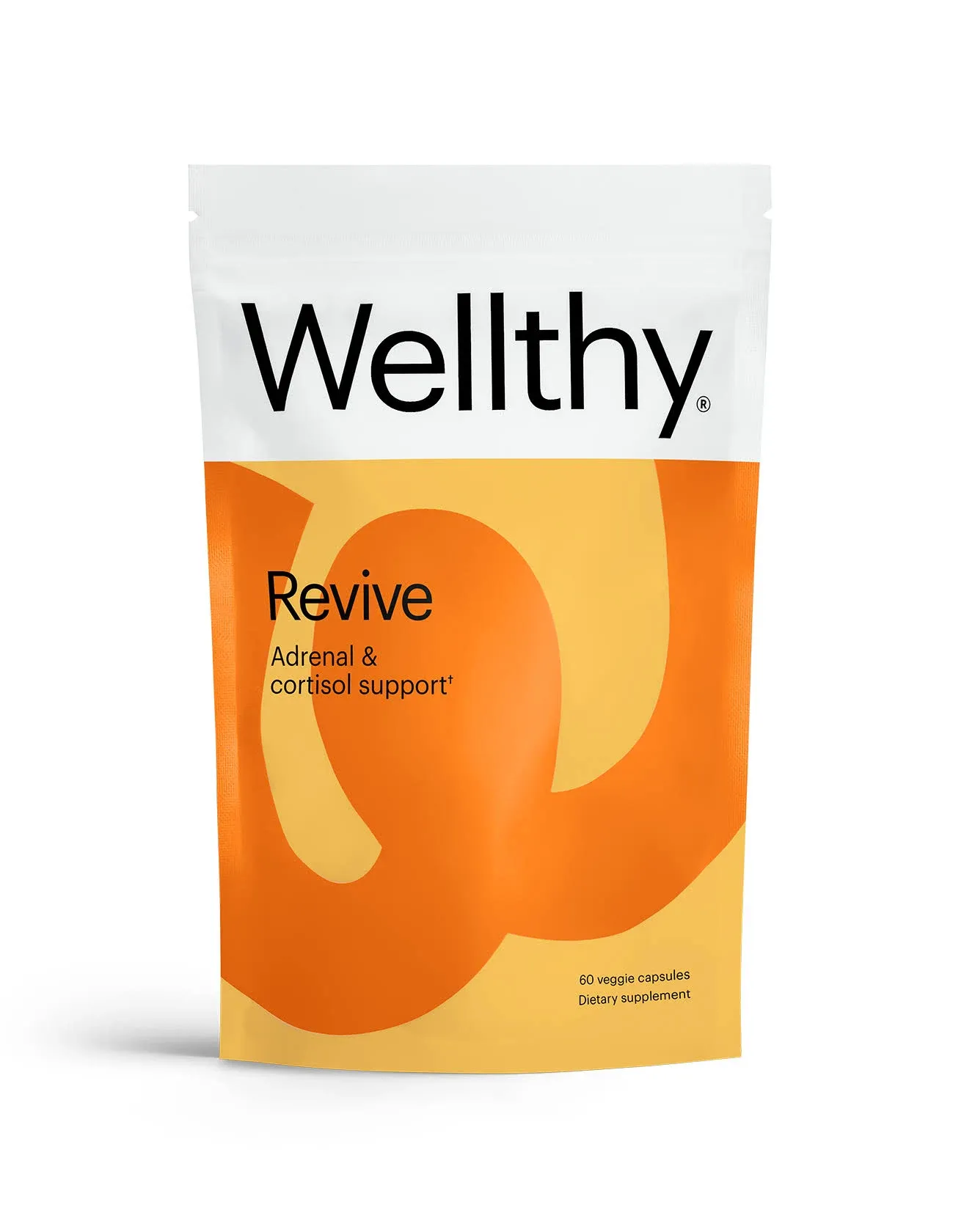 Wellthy Revive Adrenal Supplement & Cortisol Support - Boost Energy and Improve Mental Wellness - Adrenal Support & Cortisol Manager - 60 Vegetarian Capsules