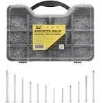 - Nail Assortment Kit, 1500 Pcs, Assorted 12 Sizes Brad Head and Flat Head Nails