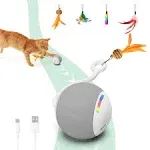 Turbo Tail Cat Toys Interactive Cat Ball Toy for Indoor Cats, Sounds&amp;Touch Contr