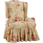 SureFit Ballad Bouquet by Waverly Slipcover (Robin's Egg, Wing Chair)