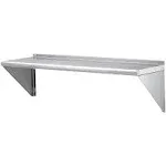 VEVOR 14" x 48" Stainless Steel Shelf, Wall Mounted Floating Shelving with Brackets, 350 lbs Load Capacity Commercial Shelves, Heavy Duty Storage Rack for Restaurant, Kitchen, Bar, Home, and Hotel