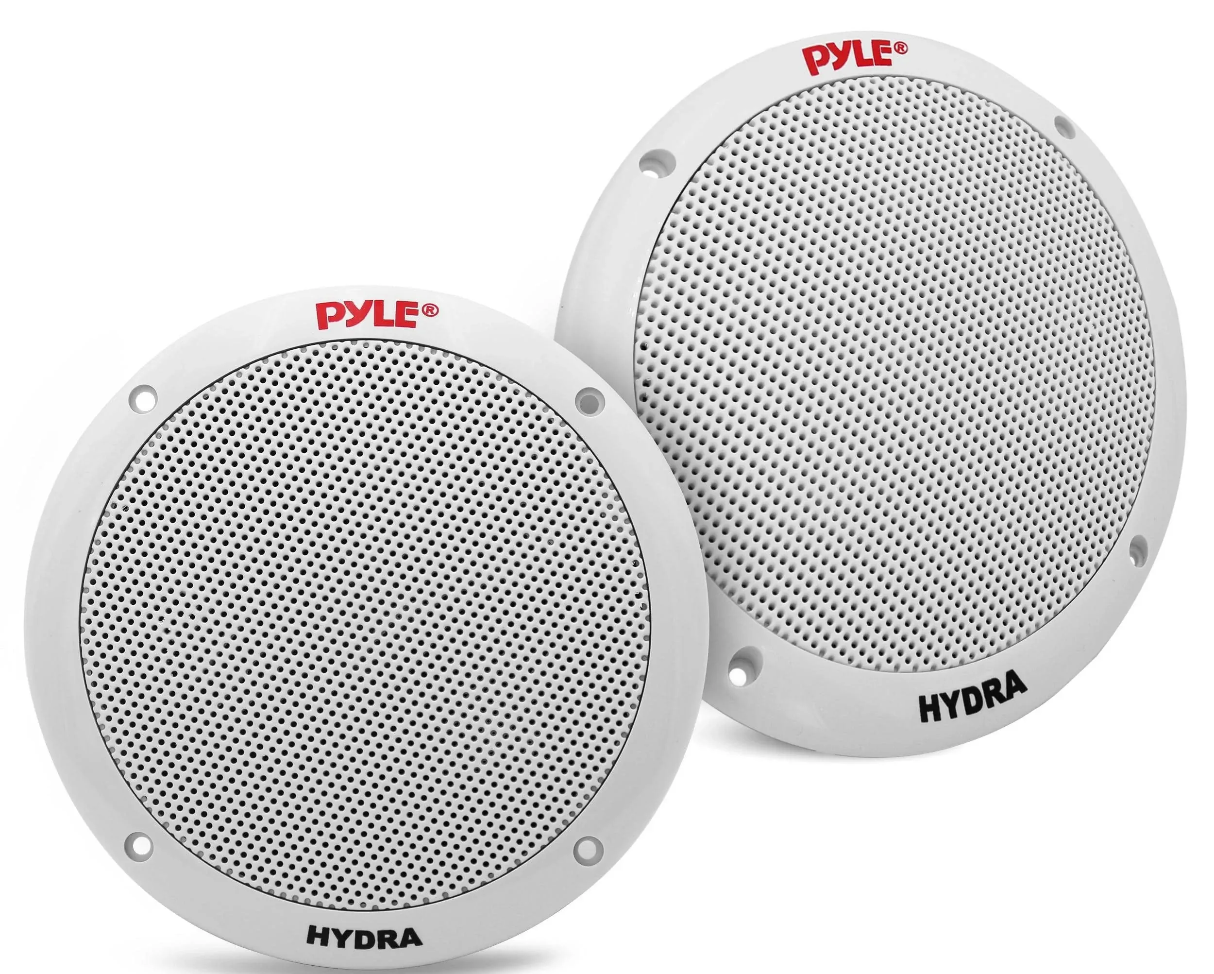 Pyle 6.50 Inch Waterproof 2 Way Full Range Marine Speaker Pair PLMR605W, White