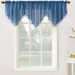 No. 918 Erica Crushed Sheer Voile Ascot Valance, Blue