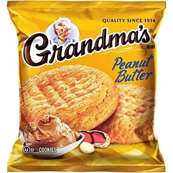 Grandmas Homestyle Peanut Butter Big Cookies 82.5oz - 33 Pks - Total 66 Cookies