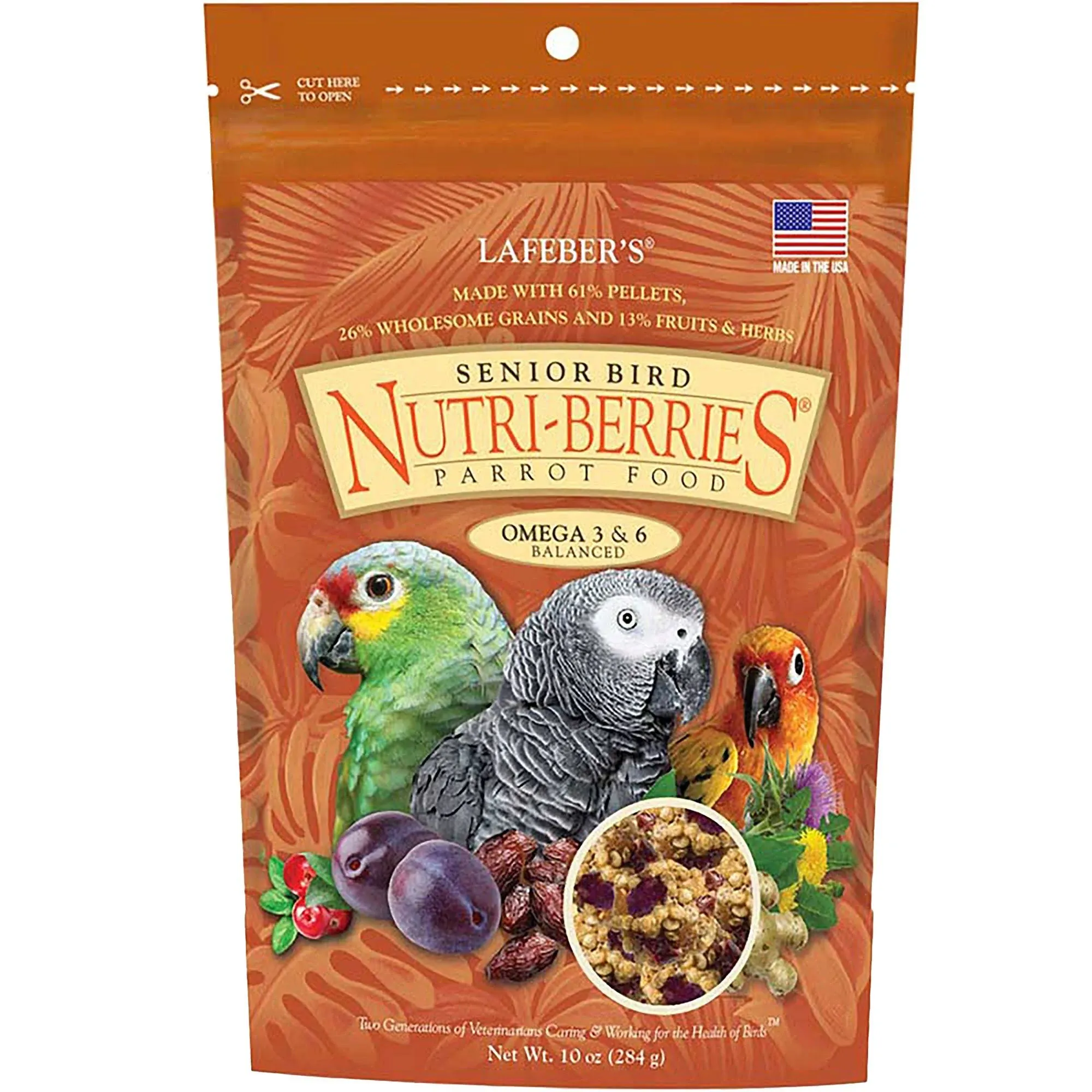 Lafebers Senior Bird Nutri-Berries Bird Treat And Parrot Food, 10 Ounce