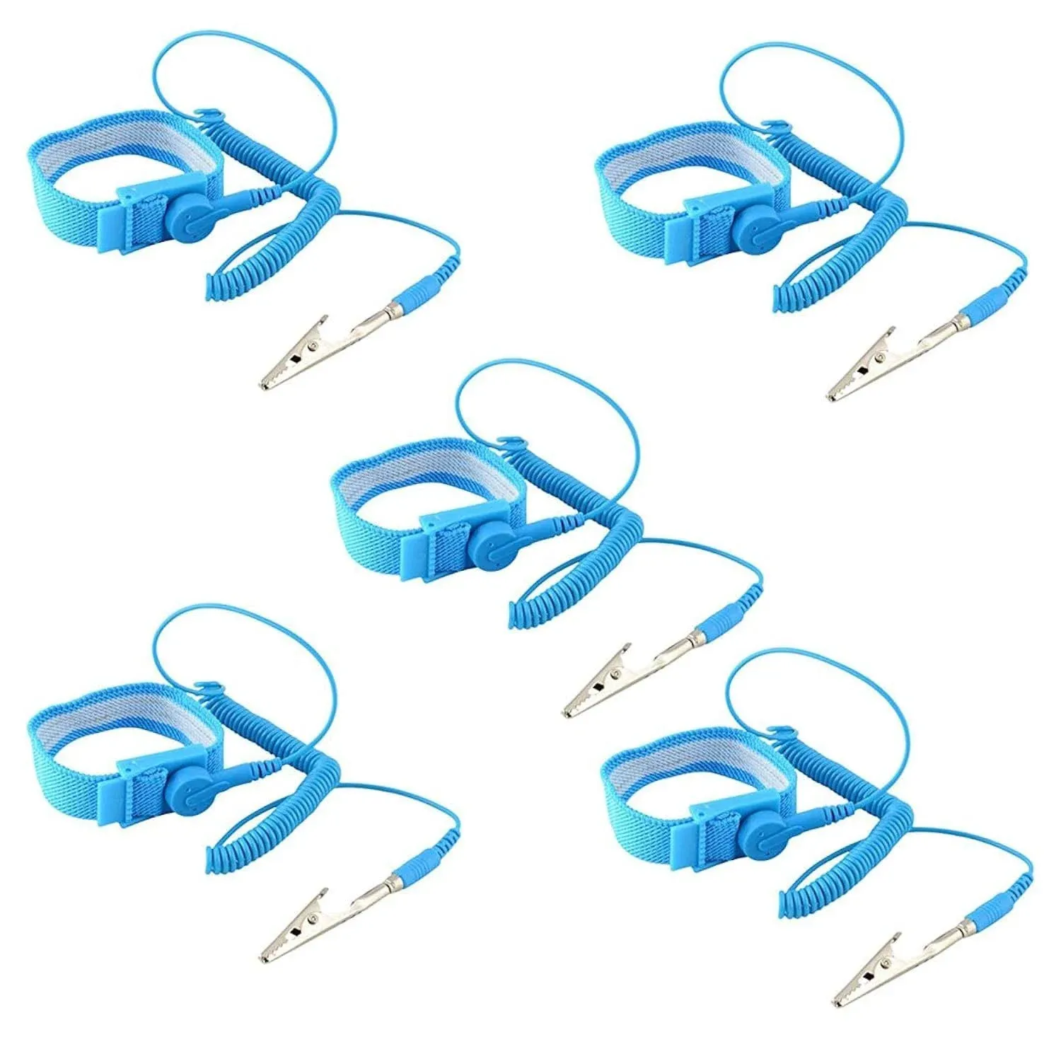 HiLetgo 5pcs Anti Static Wrist Strap ESD with Clip Discharge Grounding Prevent Static Shock