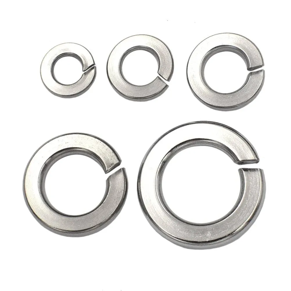 160 pcs 304 Stainless Steel Split Spring Lock Washers Assortment Kit Mix 5 Bi...