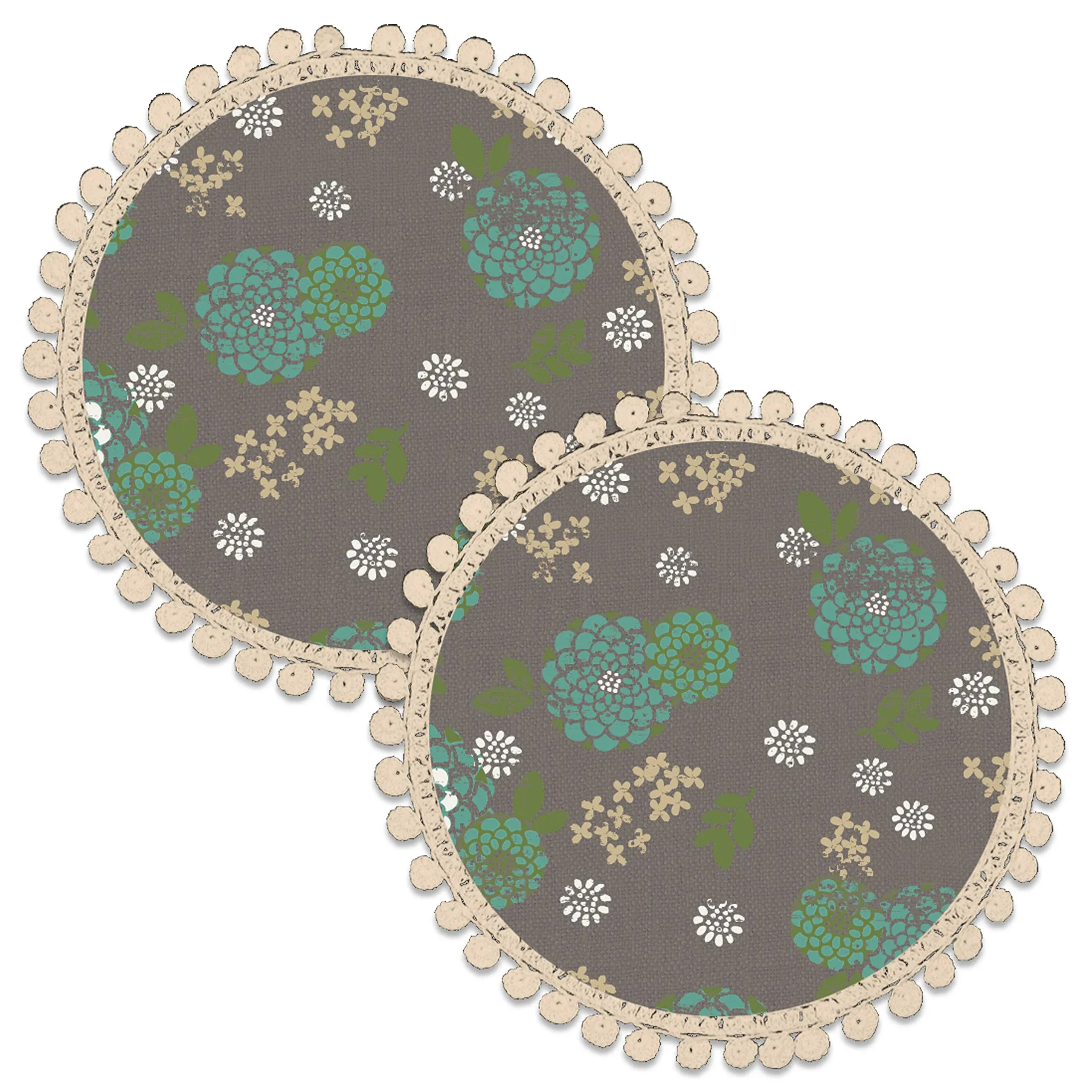 Zinnia 10" Round Doilies (Set of 2), Gray - Contemporary - Placemats - by Heritage Lace | Houzz