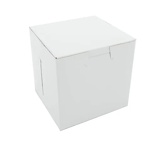 Single-Piece White Paper Bakery Box - 4 1/2"Sq x 4 1/2"H