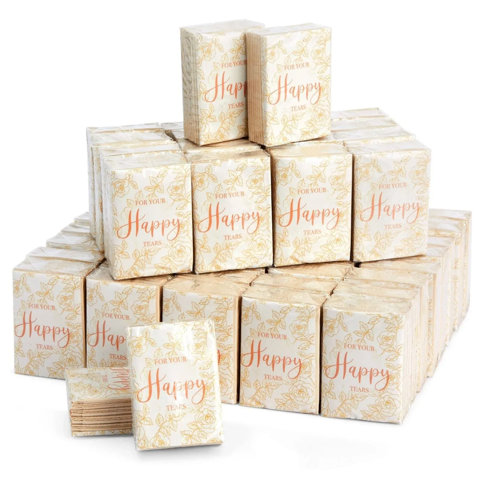 60 Pack Wedding Tissues for Receptions, For Your Happy Tears, 2.9 x 2&#034;