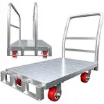 2In1 Steel Panel Truck Cart, Flatbed Cart Heavy Duty Drywall Cart Lumber Cart, P