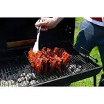 MOUNTAIN GRILLERS BBQ Rib Racks for Smoking, Gas Smoker or Charcoal Grill, Sturdy & Non Stick Standing for gas grill, bbq grill, Holds Up to 5 Baby Back Ribs, Grilling & Barbecue Gifts for Men Black