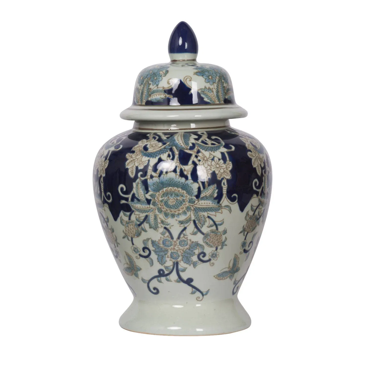 Bryn 16.5&quot; High Blue and White Ginger Jar | www.lampsplus.com