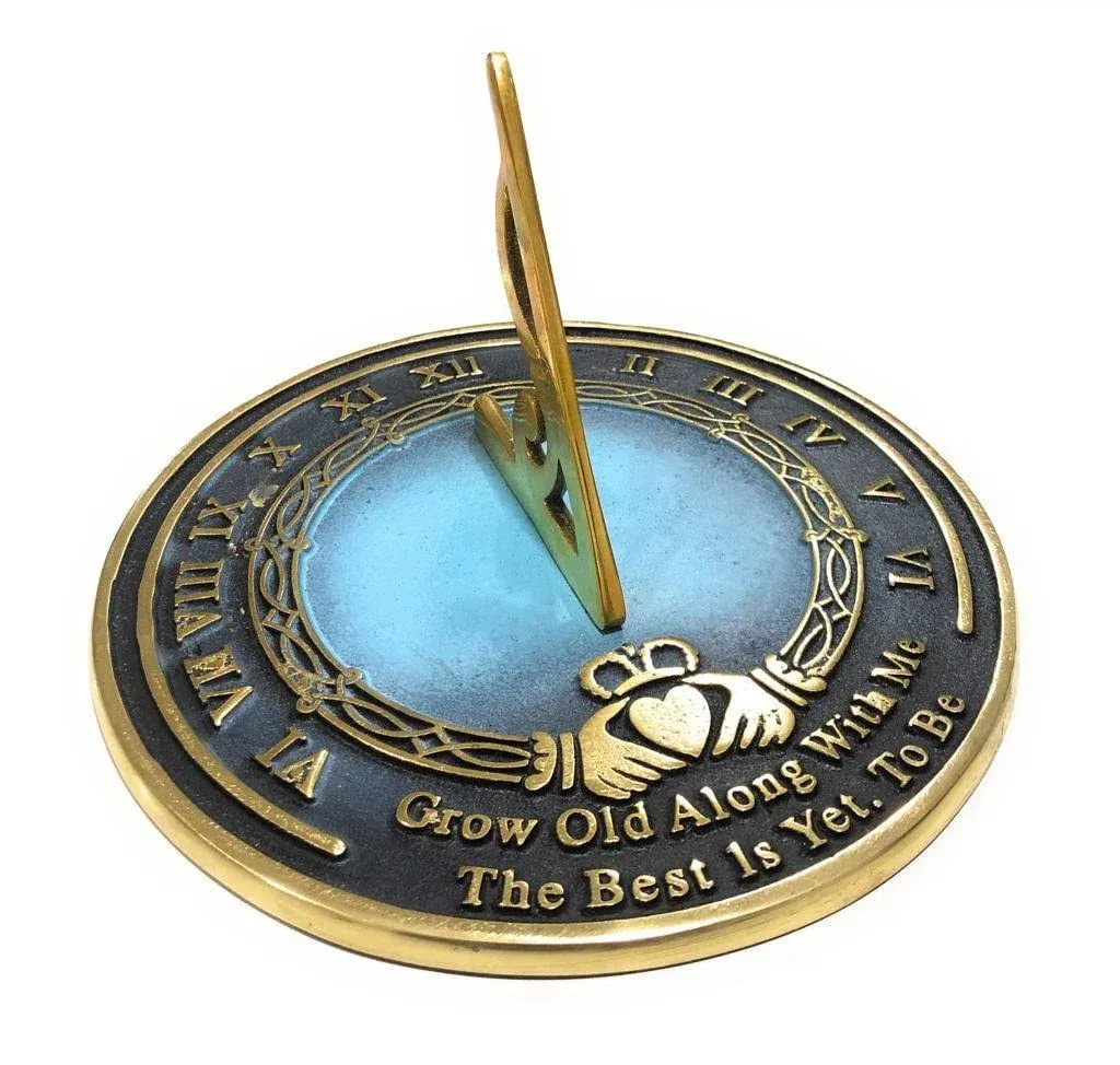 ARTIZANSTORE Brass Sundial Grow Old with Me