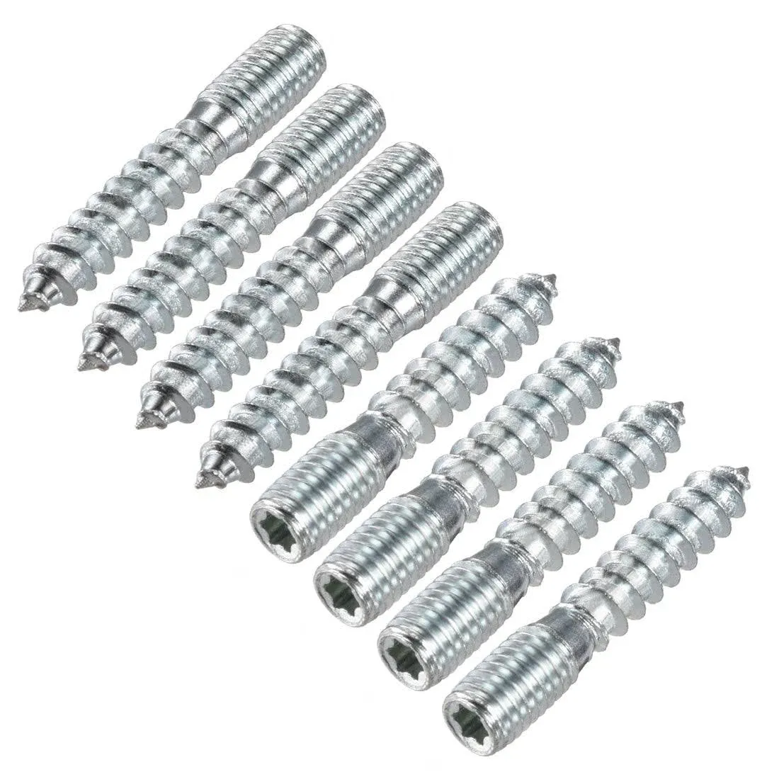 8pcs M10x50mm Hanger Bolt Double Headed Bolt Self-Tapping Screw for Furniture