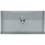 JAM PAPER Plastic Envelopes with Button & String Tie Closure - #10 Business Booklet - 5 1/4 x 10 - Smoke Gray - 12/Pack