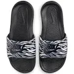 Women&#039;s Nike Victori One Slide Print Black/Black-Me<wbr/>tallic Silver (CN9676 011)