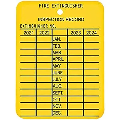 Plastic 4-Year Inspection Tag, 2024-2027 (100 Pack)