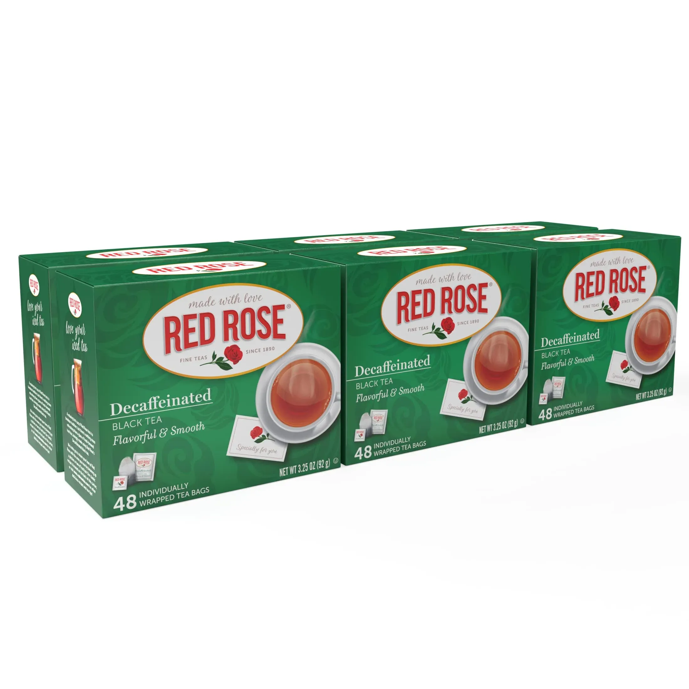 Red Rose Naturally Decaffeinated Black Tea Specially Blended Strong Black Tea ...