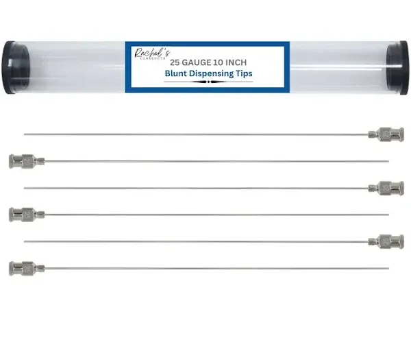 Rachel's Closeouts 10 Packs of 8 Gauge Needle 10 inch Stainless Steel Blunt Tip Needle Dispensing Needle Luer Lock Tips Needle -Industrial Needles