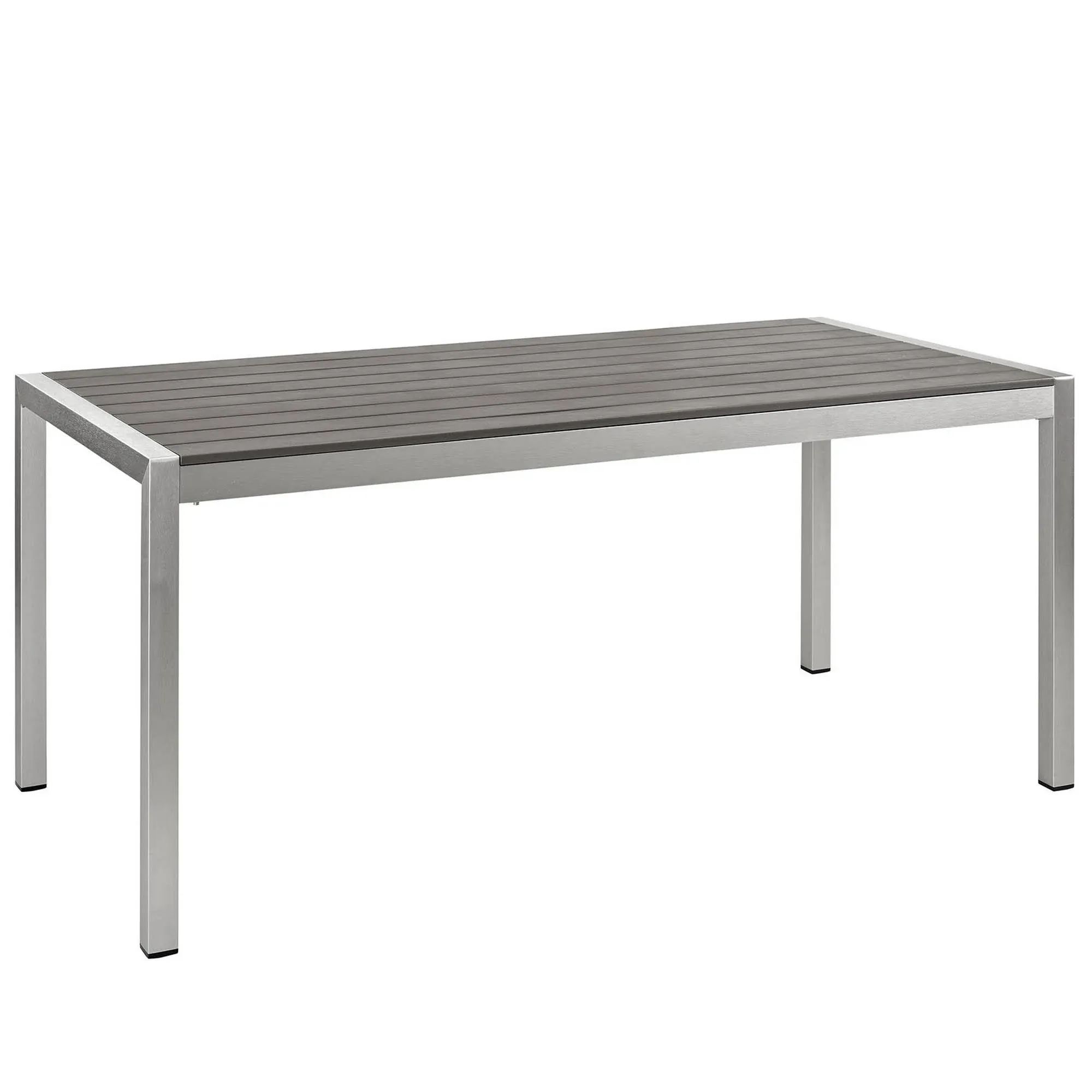 Modway Shore Outdoor Patio Aluminum Dining Table - Silver Gray