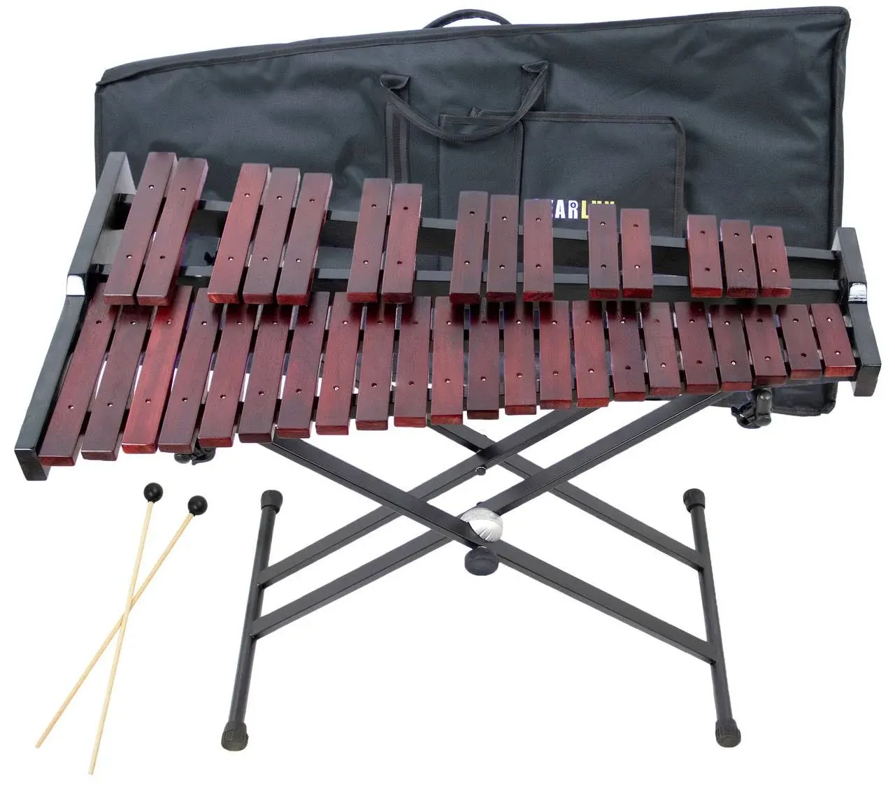 Gearlux 37-Key Wooden Xylophone with Mallets, Adjustable Stand, and Gig Bag