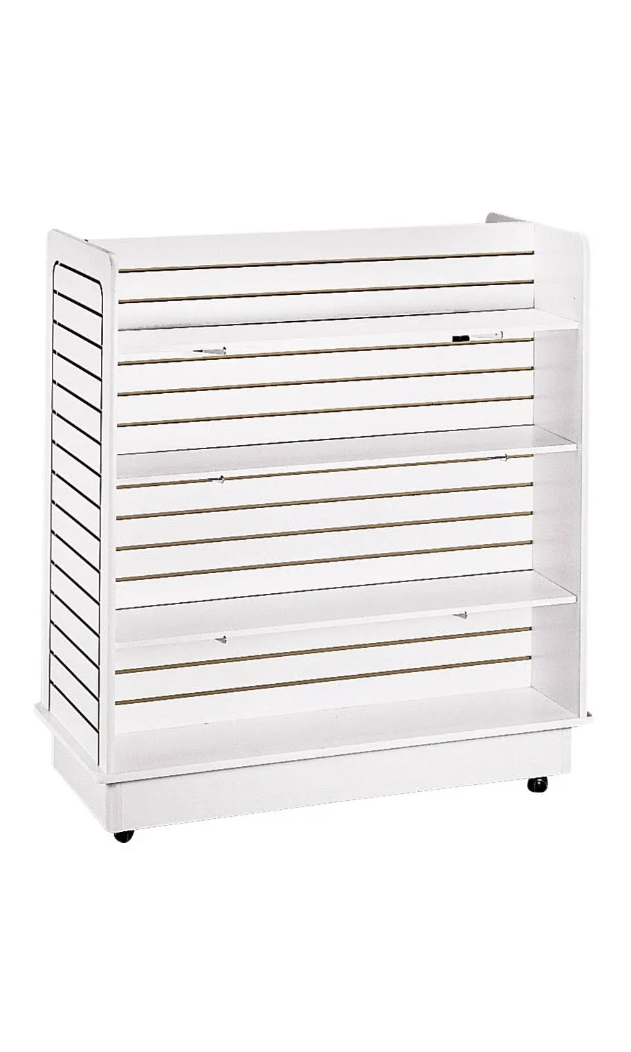 SSWBasics White Slatwall Gondola Unit - 6 Shelves Included (Base and Casters ...