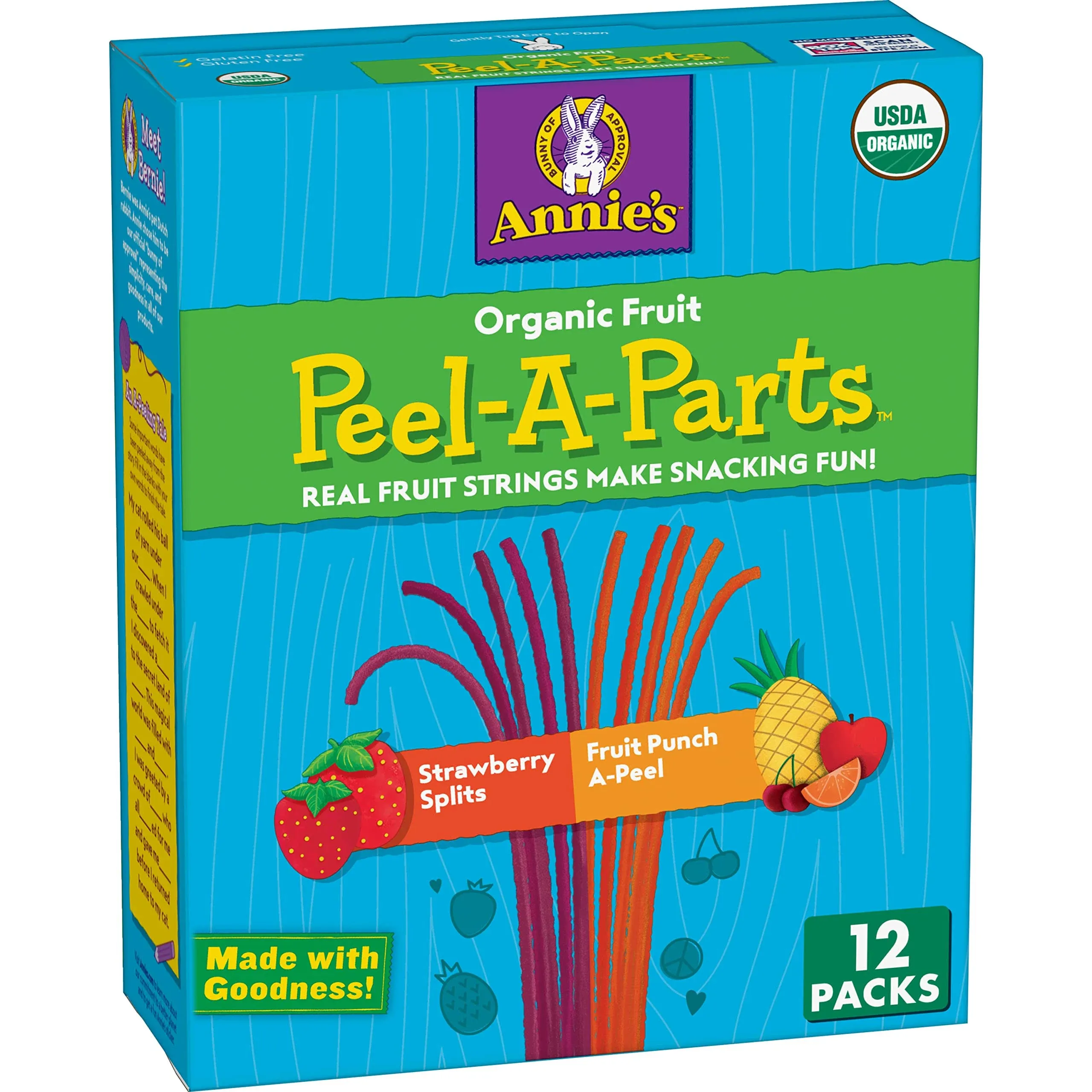 Annies Peel-A-Parts, Organic, Strawberry Splits Fruit Punch A-Peel, 12 Packs - 12 packs, 6.7 oz