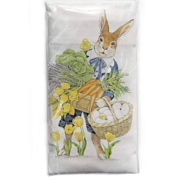 Mary Lake-Thompson Lavender Rabbit Cotton Flour Sack Dish Towel