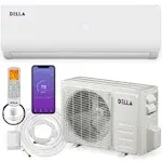 della 9k BTU 208-230V Mini Split AC & Heater Inverter System - 9000 BTU - 230V / 19 SEER - White