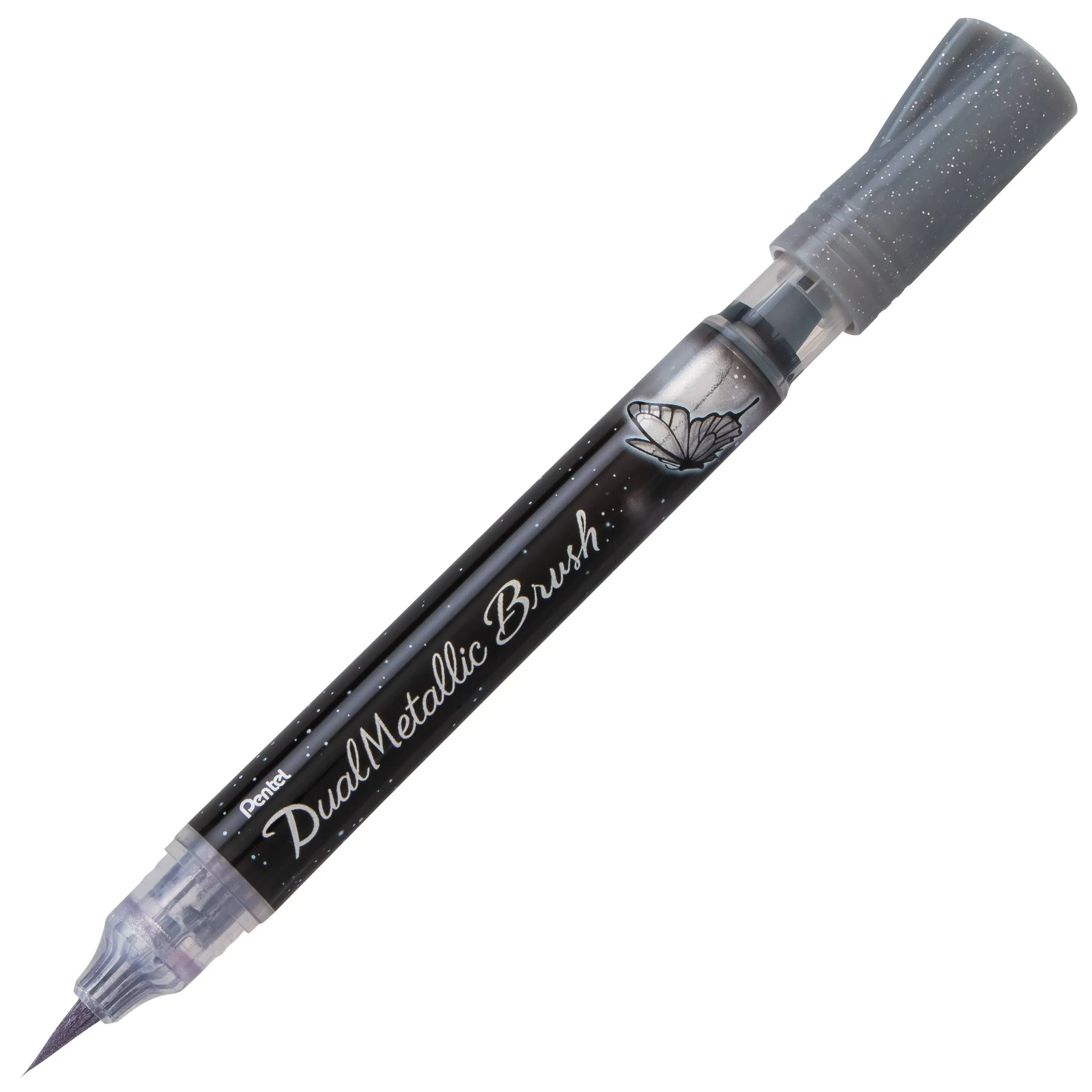 Pentel Dual Metallic Brush Metallic Silver