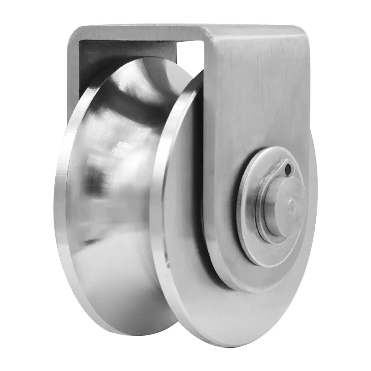 Groove Wheel Pulley Stainless Steel Pulley Block Roller Duplex Bearing Silent Heavy Duty Grooved Wheel Loading 880lb/400 Kg for Material Handling and Moving