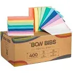 Rainbow Waterproof Disposable Dental Bibs - 400 Quantity-3 Ply Napkins for Dental Offices, Tattooing Piercing, Nail & Lash Salons - Soft & Fluid Resistant -13'' x 18”- Comes Sealed in Plastic Packs