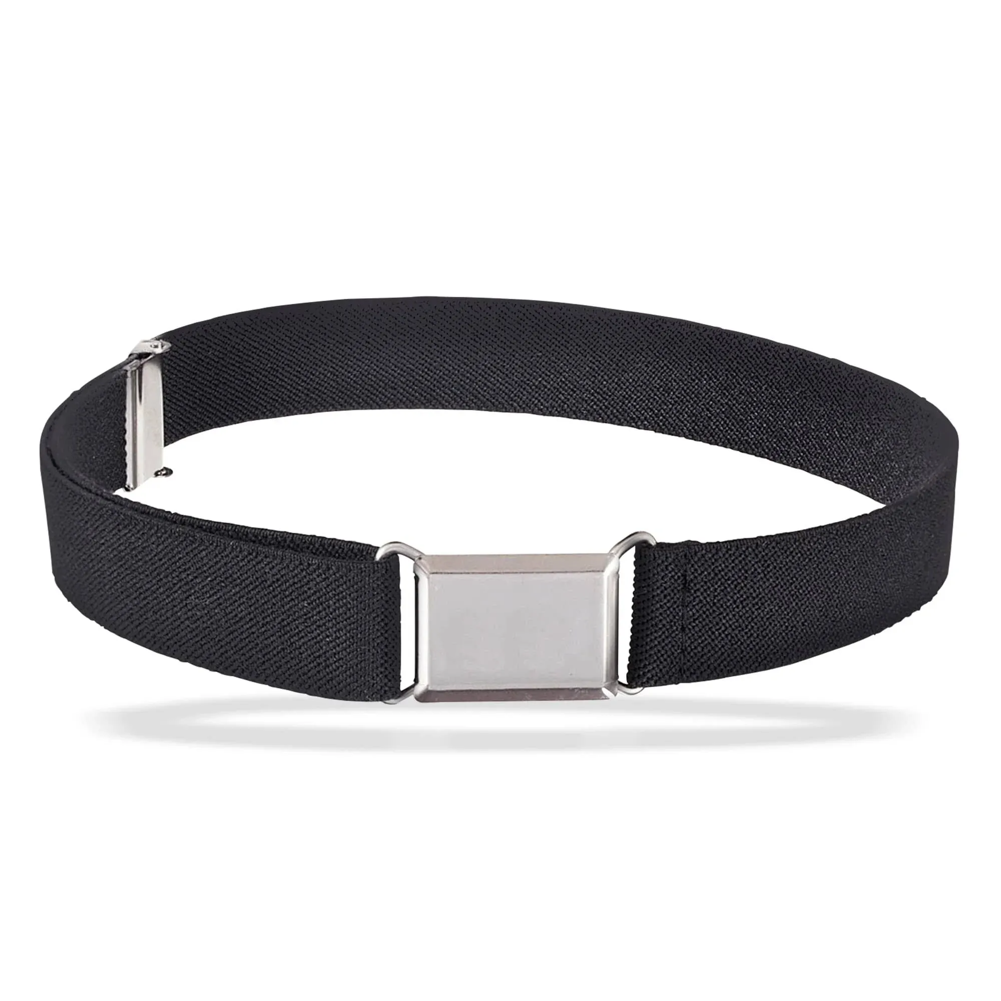 HOLD’EM Kids Belts for Boys Silver Square Buckle - Black