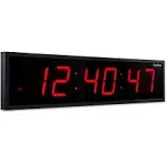 Ivation Huge 24 inch Large Big Oversized Digital LED Wall Clock Red